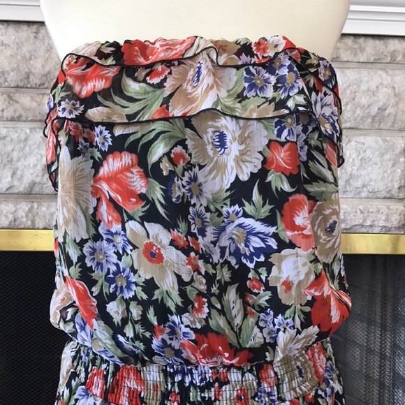 Black Floral sleeveless ruffle romper - Picture 4 of 5